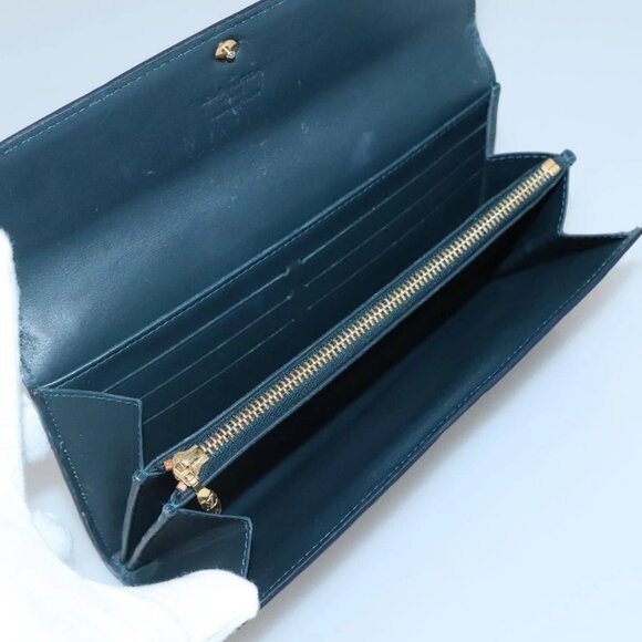 LOUIS VUITTON Vernis Portefeiulle Sarah Long Wallet Bluenuit M93667 Auth 141587 - Picture 10 of 16